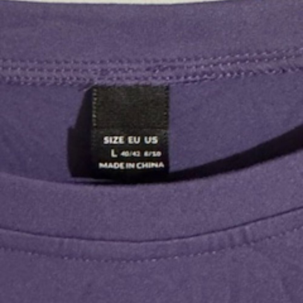 Large Purple Floral Crew Neck Tee – Lightweight, Classic & Comfortably Stylish - Picture 3 of 3